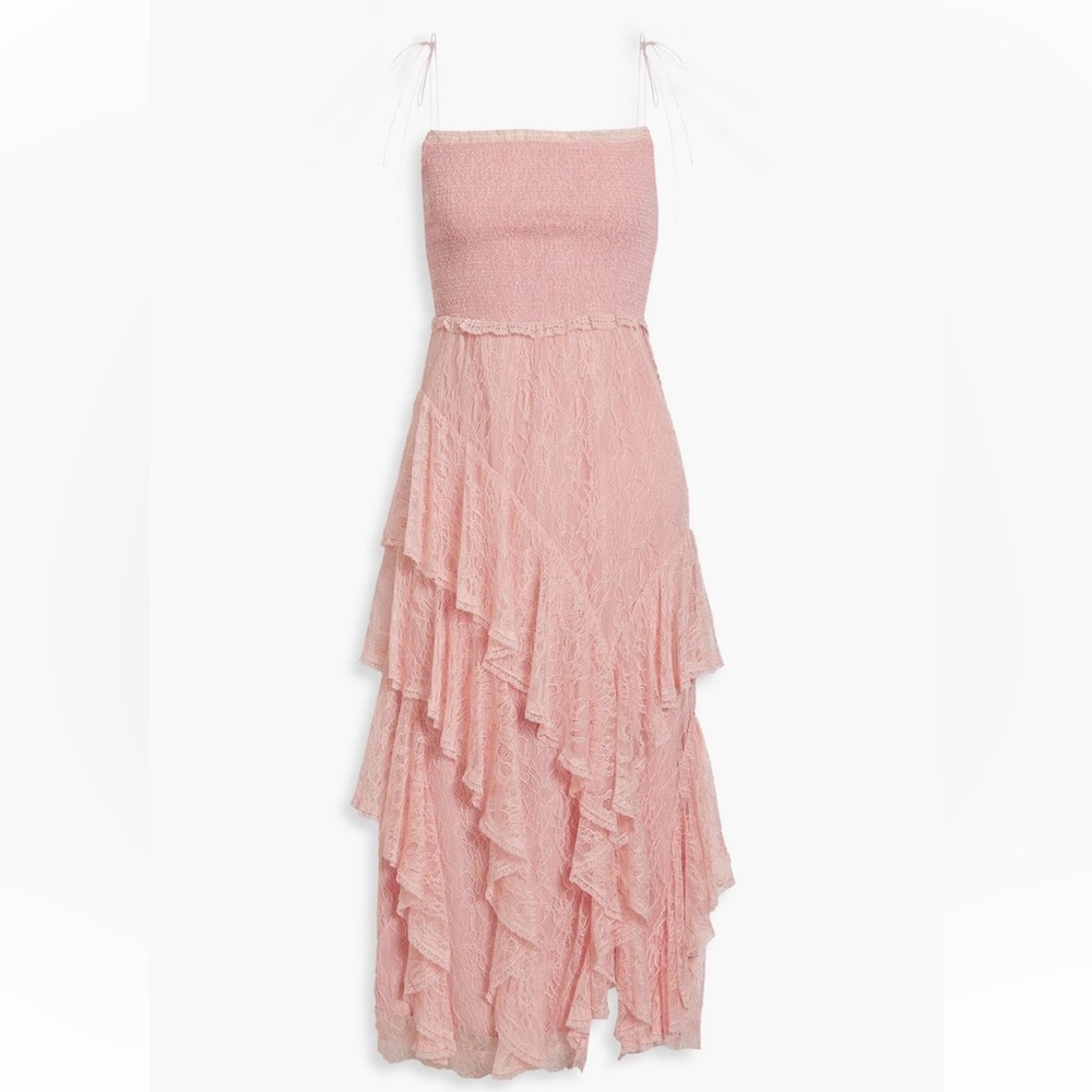 Alice + Olivia Jocelyn Ruffle Midi Dress, size 8, $695
